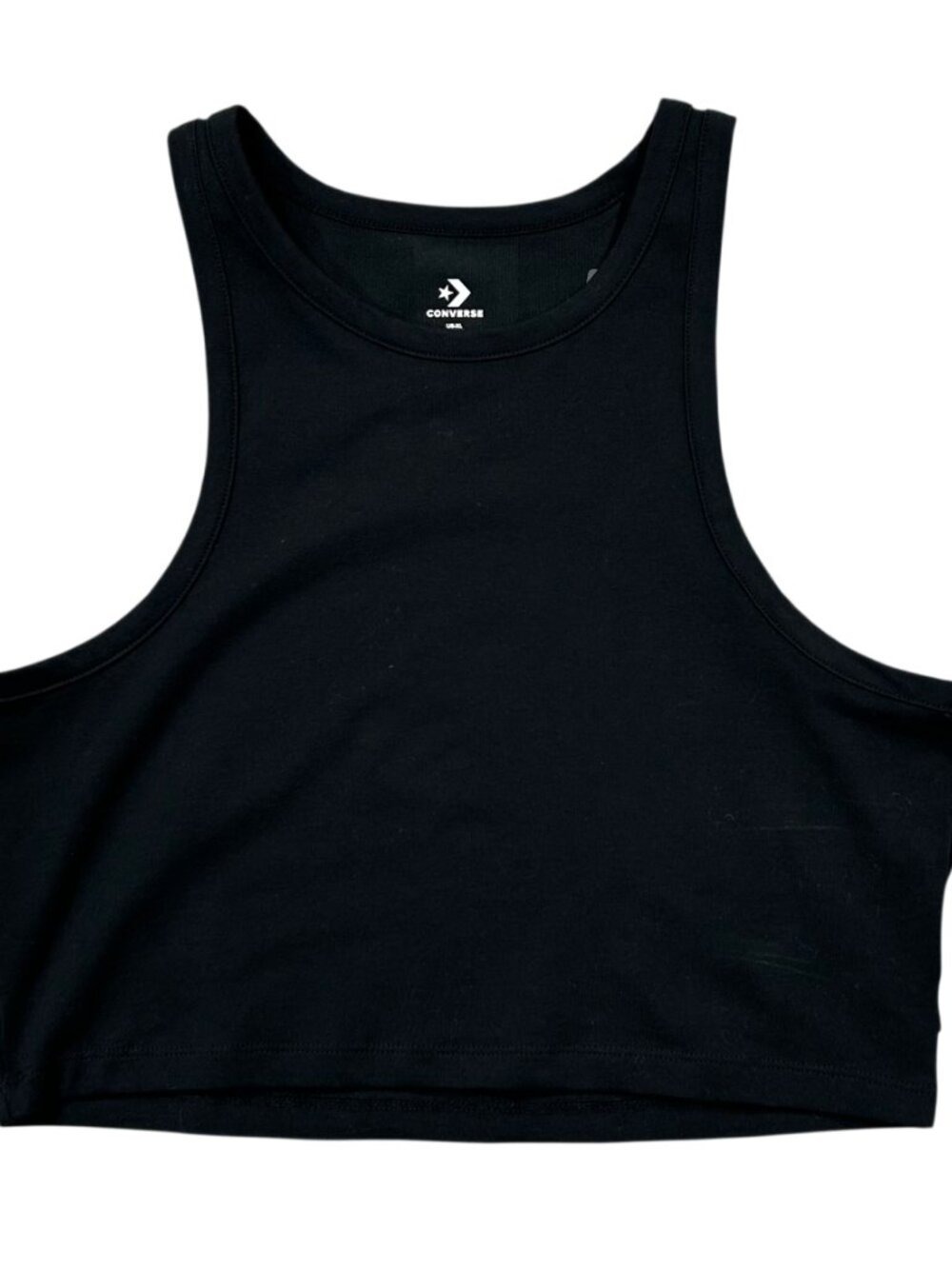 Converse NWT Black Cotton Blend Sleeveless Crop Top Size XL
